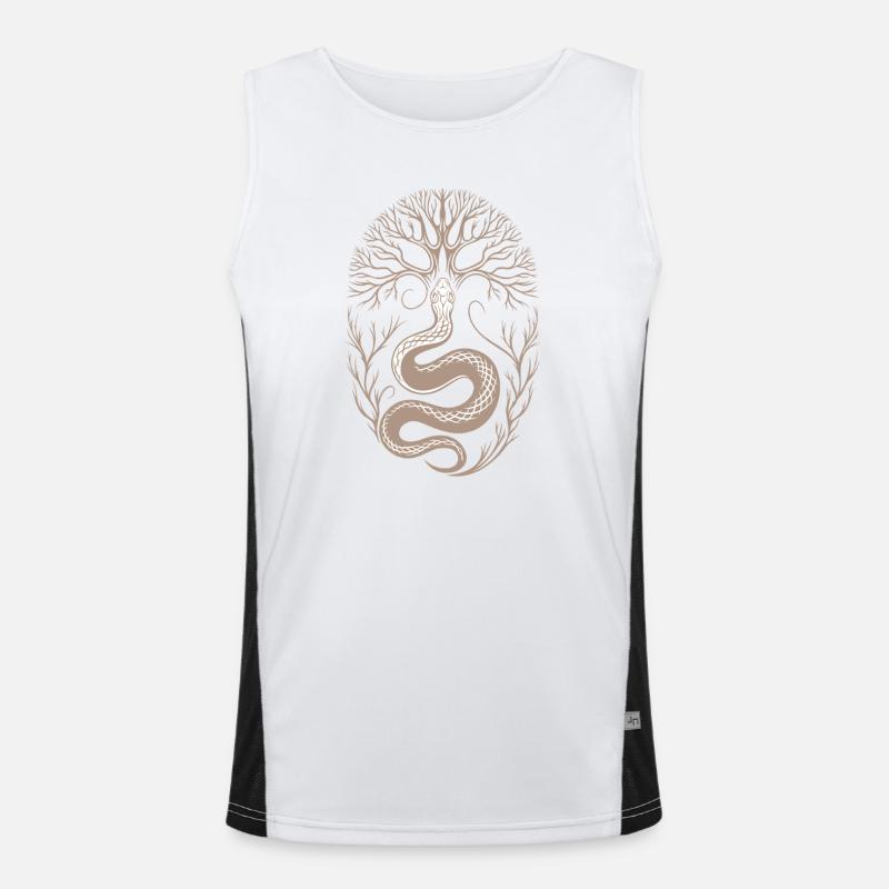 Schlange mit Baum im Winter Schlangenbaum Funktionelles Kontrast-Tank Top für Männer 