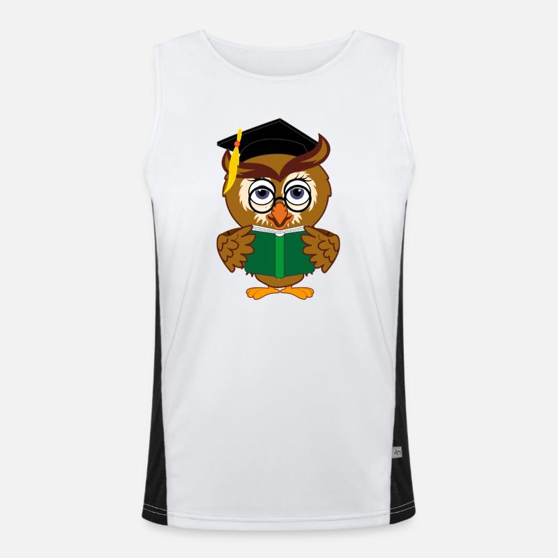 Leseeule mit Smart Book Funktionelles Kontrast-Tank Top für Männer 