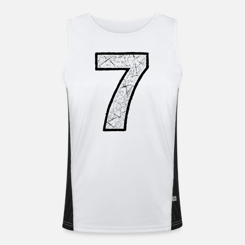 Cracked Seven Digit Pattern Men's Functional Contrast Tank Top 