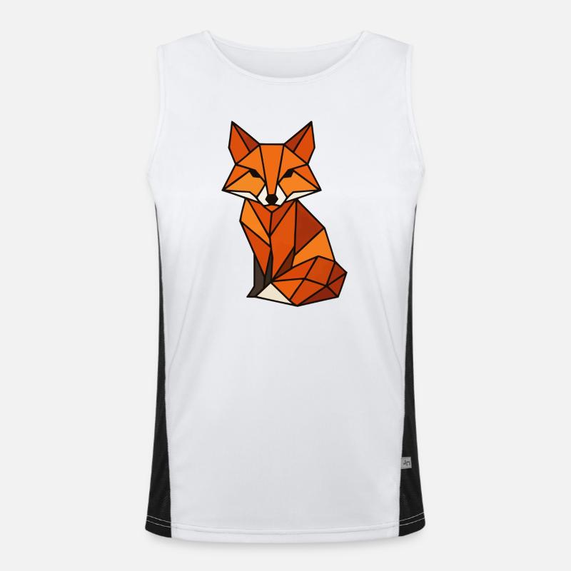 Geometric Fox Triangles Men's Functional Contrast Tank Top 