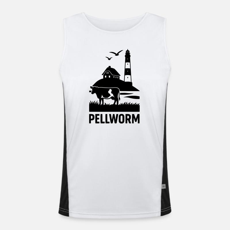 Insel Pellworm Funktionelles Kontrast-Tank Top für Männer 