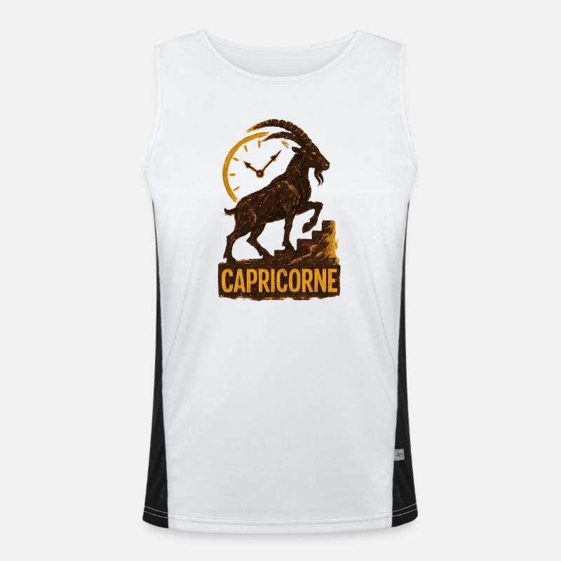 Steinbock Sternzeichen - Astrologie Funktionelles Kontrast-Tank Top für Männer 
