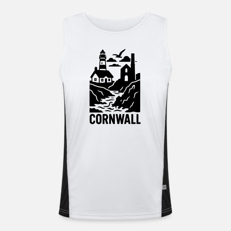 cornwall silhouette Funktionelles Kontrast-Tank Top für Männer 