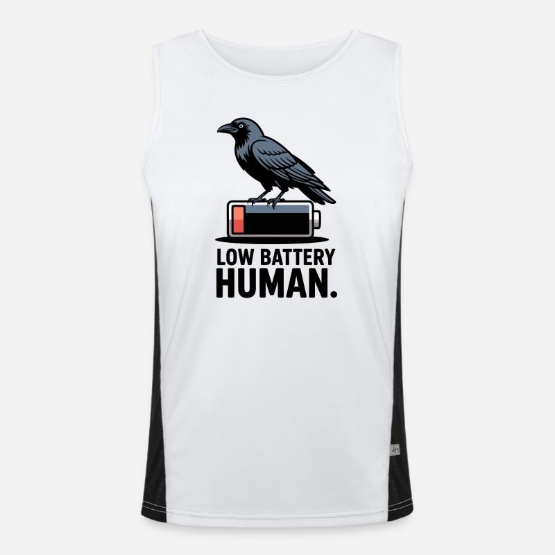 Raven Over Low Battery Men's Functional Contrast Tank Top 
