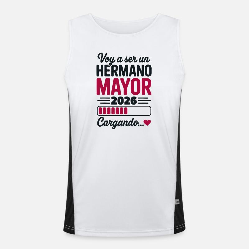 Ich werde 2026 großer Bruder. Funktionelles Kontrast-Tank Top für Männer 