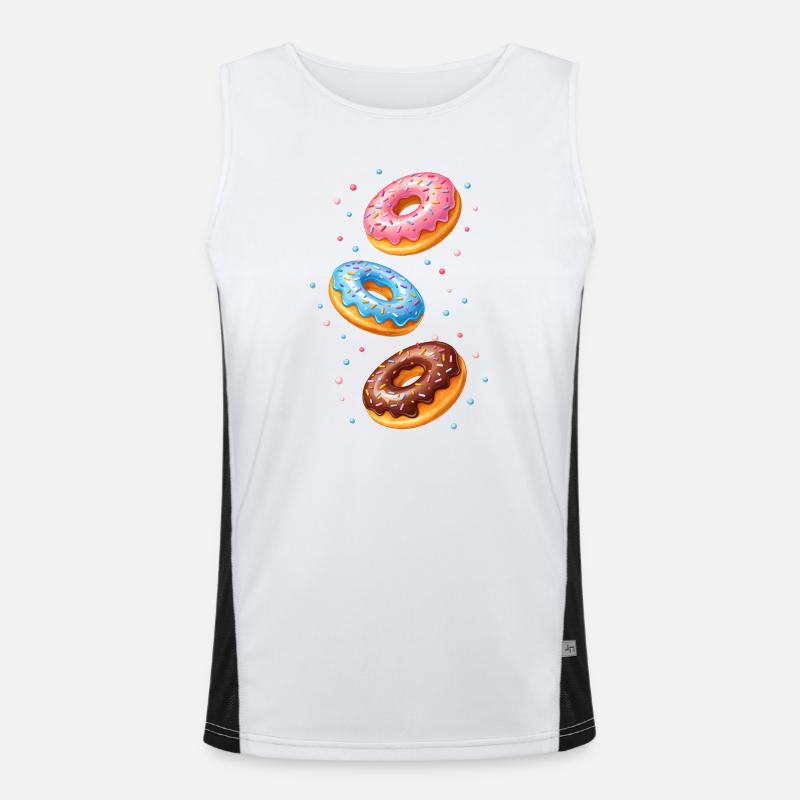 Bunte Donuts Illustration Set   Funktionelles Kontrast-Tank Top für Männer 