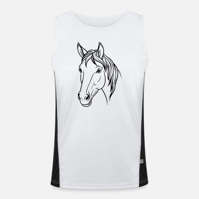 Pferdekopf Funktionelles Kontrast-Tank Top für Männer 