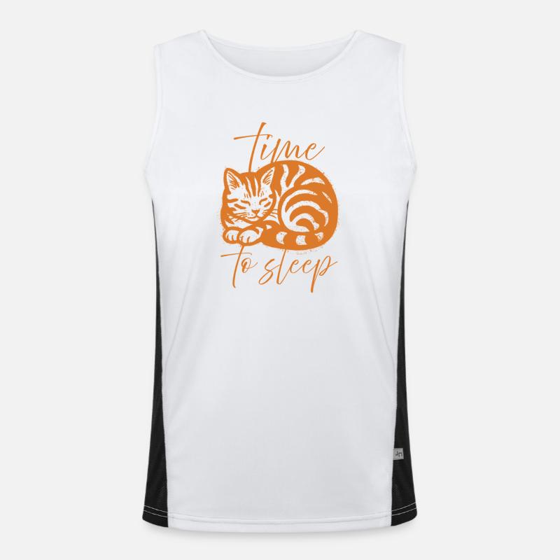 sleeping cat Men's Functional Contrast Tank Top 