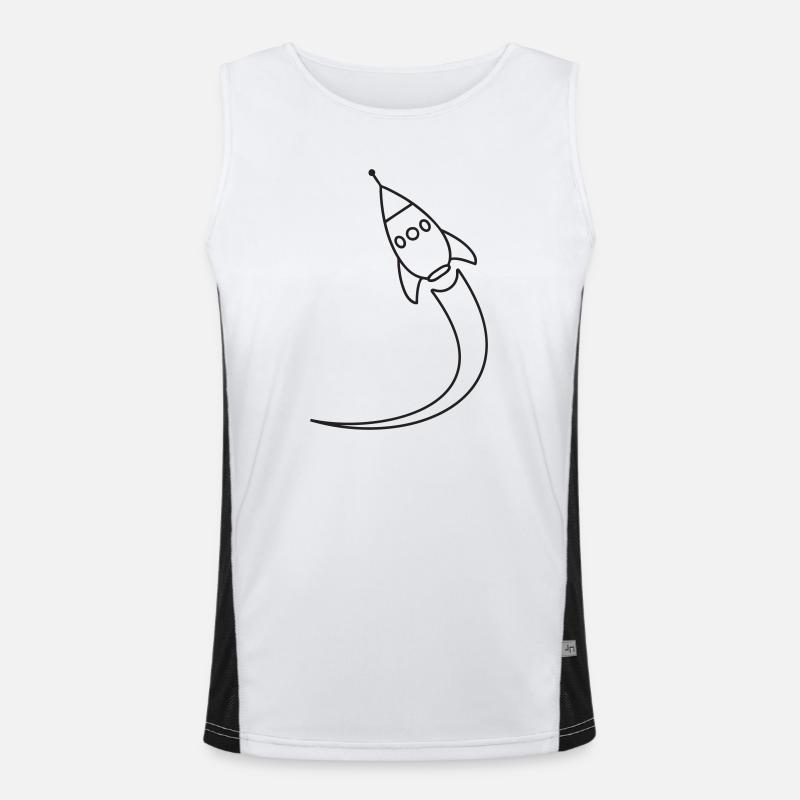 Rocket launches into space - Men's Functional Contrast Tank Top  - white/black