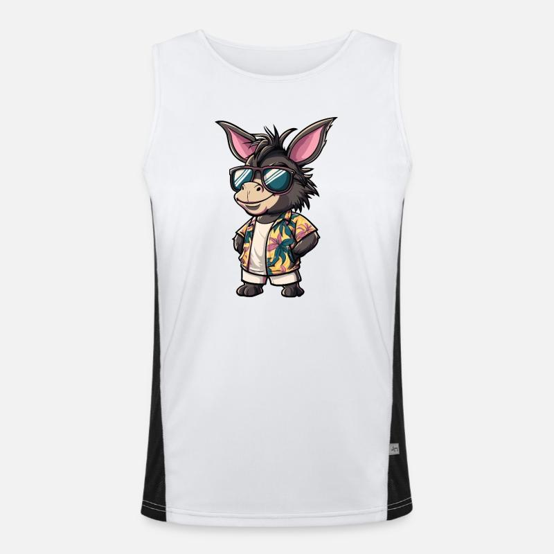 Donkey Comic Vacation - Men's Functional Contrast Tank Top  - white/black