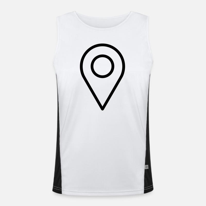 localization - Men's Functional Contrast Tank Top  - white/black