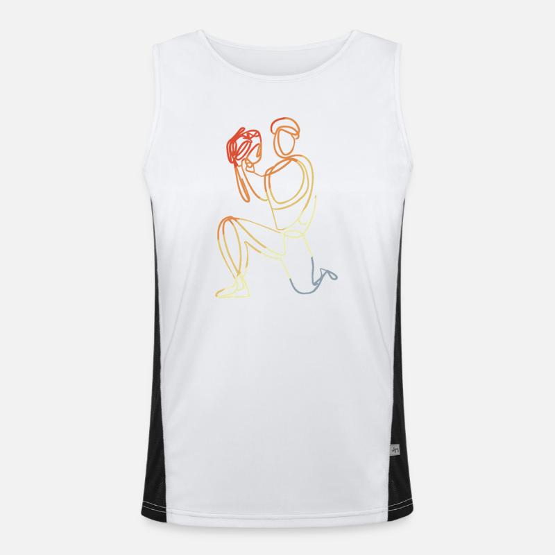 Baseball Keeper Drawing Men's Functional Contrast Tank Top 