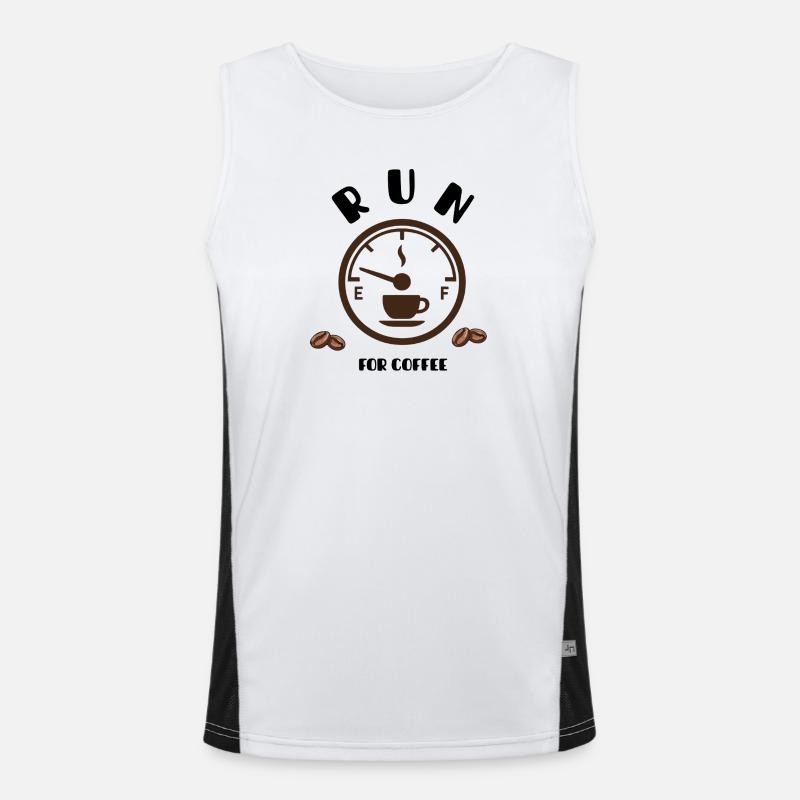 Coffee Pointer Dial Design - Men's Functional Contrast Tank Top - white/black