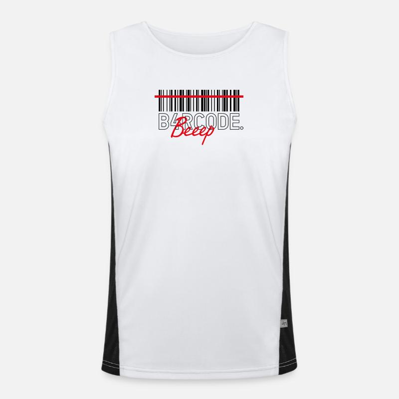 B4RCODE. Beep black - Men's Functional Contrast Tank Top  - white/black