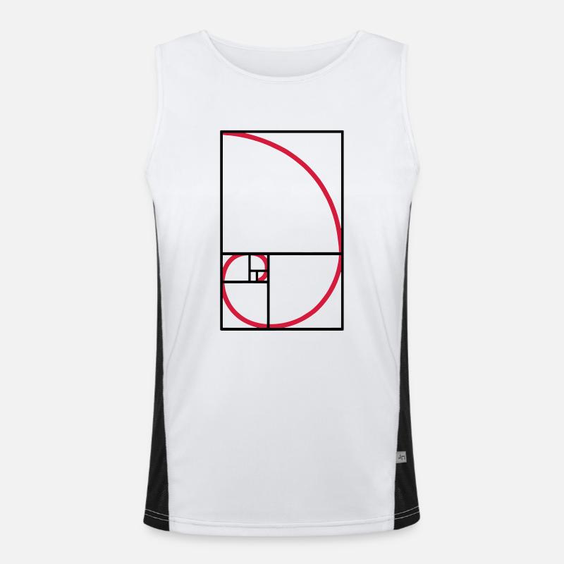 Fibonacci golden ratio type curve Men's Functional Contrast Tank Top 