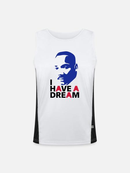 MARTIN LUTHER KING - Funktionelles Kontrast-Tank Top für Männer  - Weiß/Schwarz - Vorne