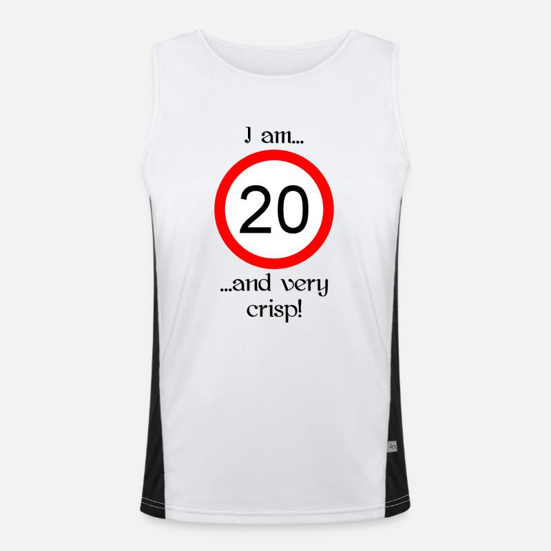 20 years very crisp script black Men's Functional Contrast Tank Top 