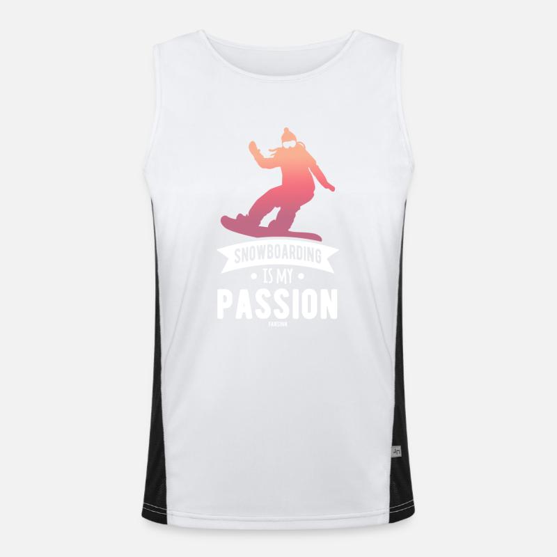 Snowboarding Is My Passion Funktionelles Kontrast-Tank Top für Männer 