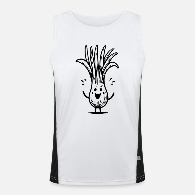 Lustiger Lauch Funktionelles Kontrast-Tank Top für Männer 