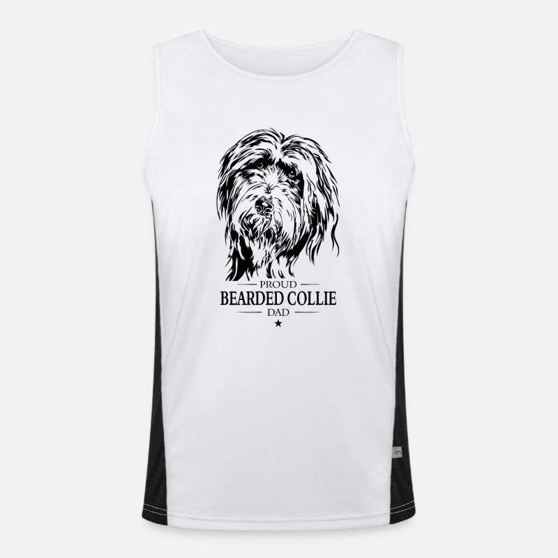 Bearded Collie Dad Hunde Hund Wilsigns Funktionelles Kontrast-Tank Top für Männer 