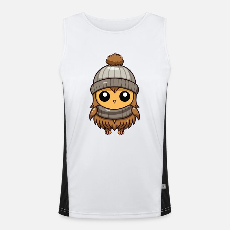 Eule Comic Winter Cozy Funktionelles Kontrast-Tank Top für Männer 