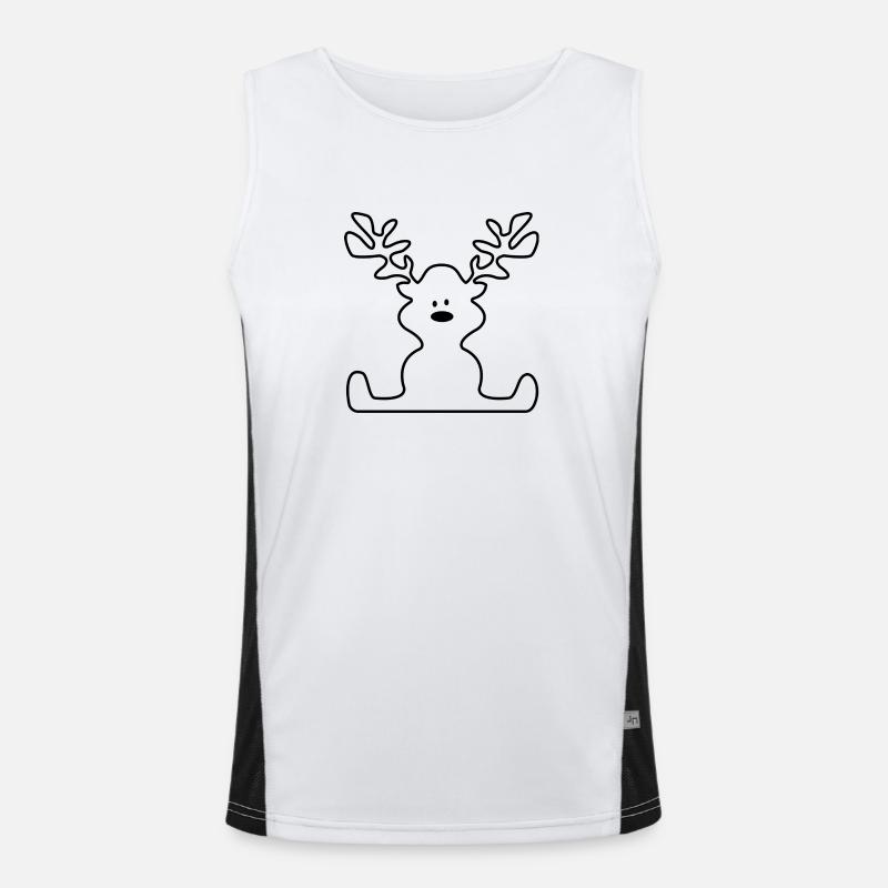 moose - Men's Functional Contrast Tank Top  - white/black