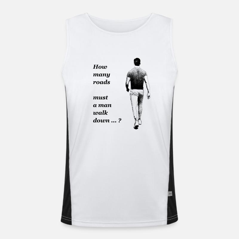 Dylan - Man walking down the road - Men's Functional Contrast Tank Top  - white/black