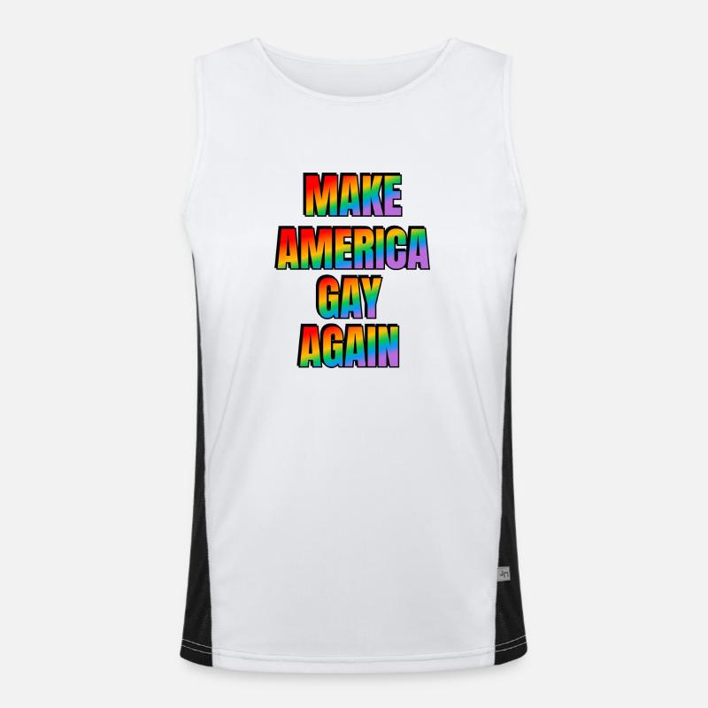 Make America GAY Again Funktionelles Kontrast-Tank Top für Männer 