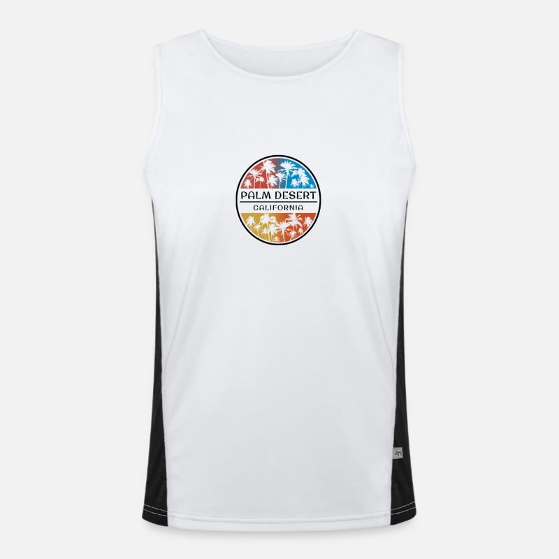 Palm Desert California Palm Tree Stylish Vacation Men's Functional Contrast Tank Top 