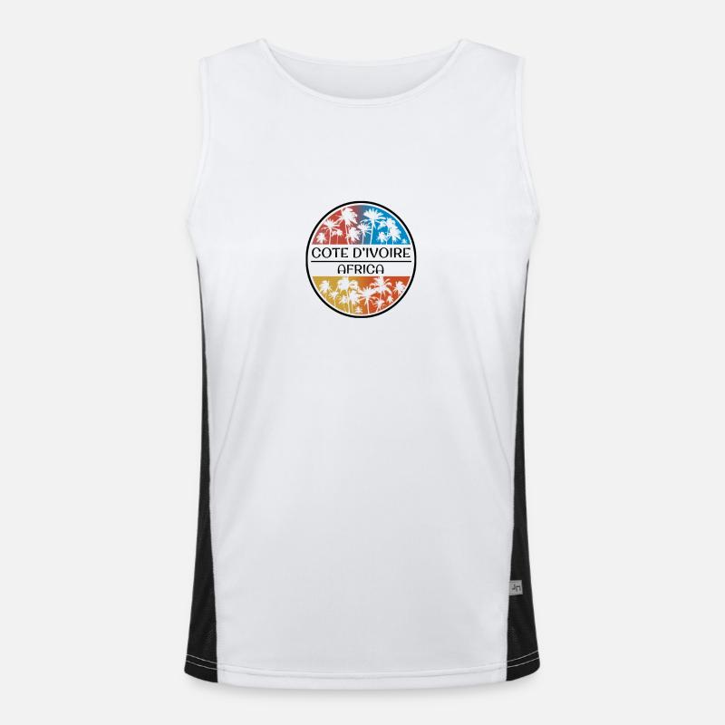 Cote DIvoire Ivory Coast Africa Palm Tree Stylish Men's Functional Contrast Tank Top 