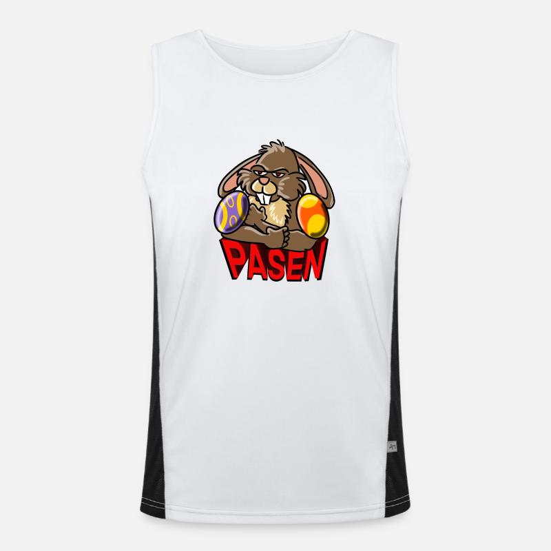 Angry Easter Bunny - Men's Functional Contrast Tank Top  - white/black