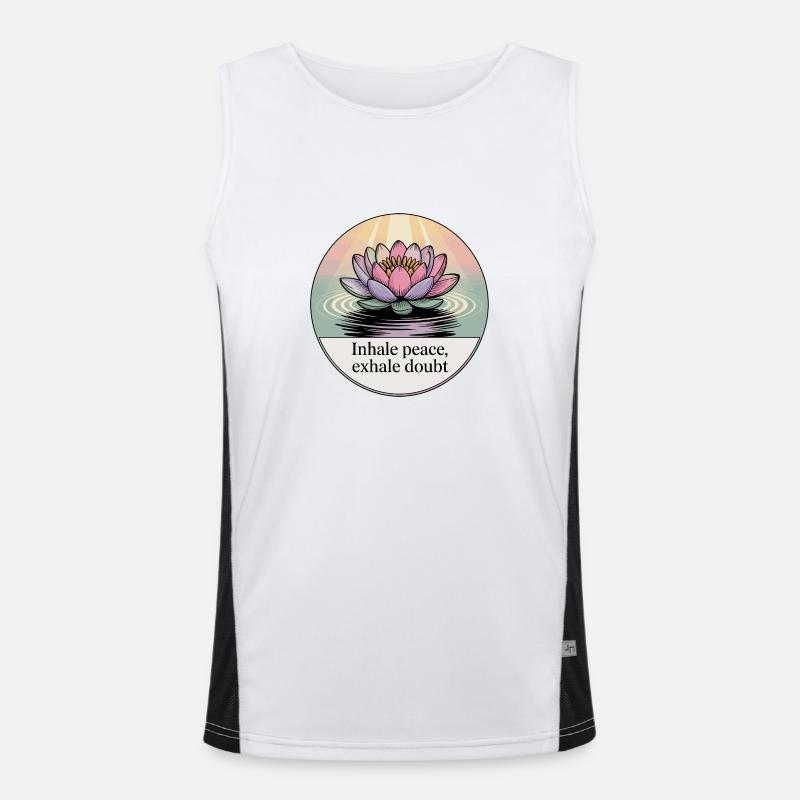 Inhale Peace, Exhale Doubt Funktionelles Kontrast-Tank Top für Männer 