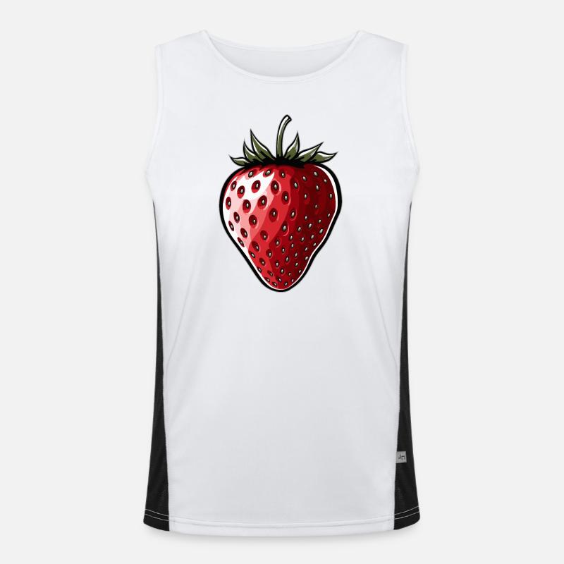 Erdbeere Funktionelles Kontrast-Tank Top für Männer 