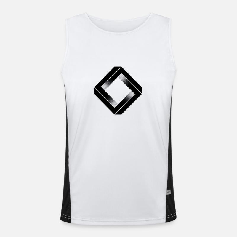 Schwarzes Quadrat unmöglich Funktionelles Kontrast-Tank Top für Männer 