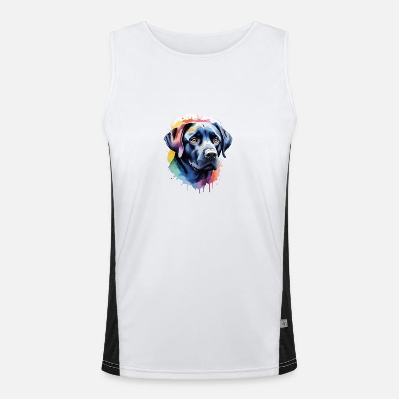 Labrador Retriever Chien Cool Couleur Explosion Débardeur respirant contrasté Homme 