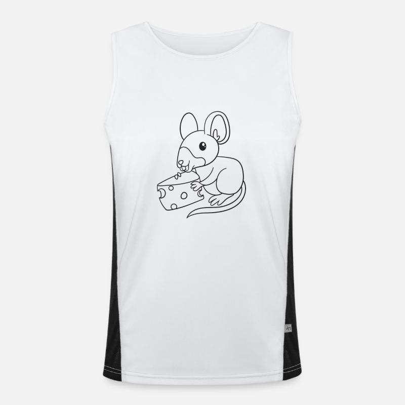 Maus, Mäuse, Käse, Geschenk, Geschenkidee Funktionelles Kontrast-Tank Top für Männer 