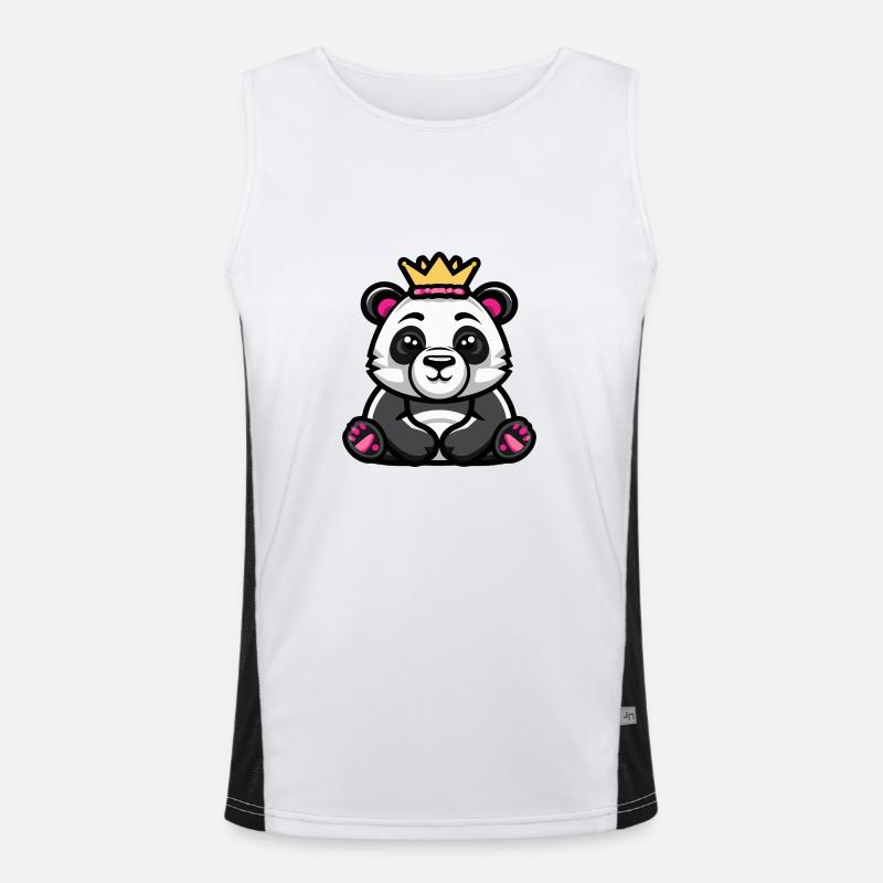 Panda Comic Krone Funktionelles Kontrast-Tank Top für Männer 