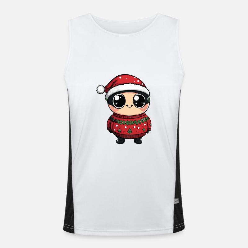 Marienkäfer Weihnachten Comic Funktionelles Kontrast-Tank Top für Männer 