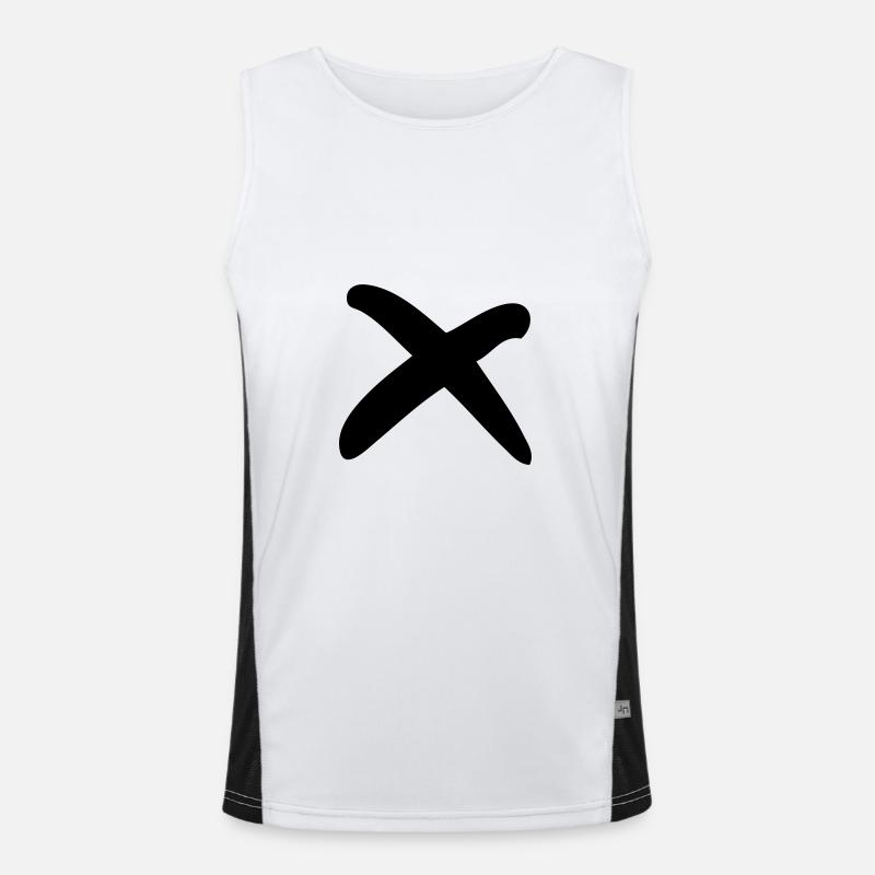 X Zeichen. Kreuz Symbol. Buchstabe X. Checkliste. Funktionelles Kontrast-Tank Top für Männer 