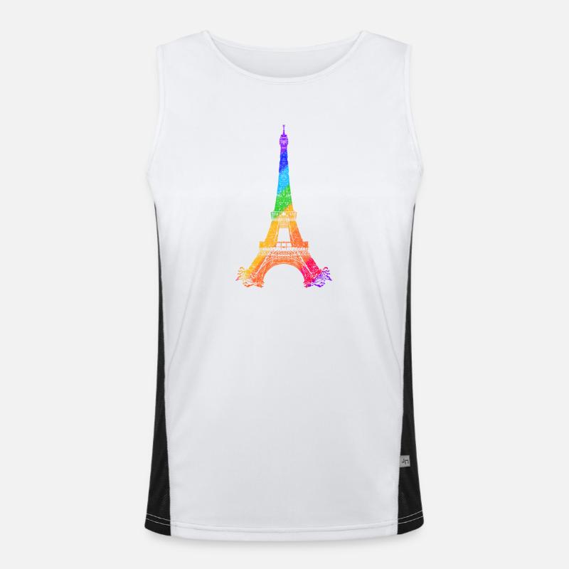 Eiffelturm Funktionelles Kontrast-Tank Top für Männer 