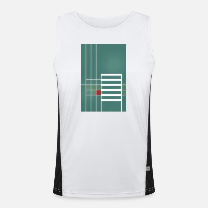 graphic line pattern in Bauhaus style Men's Functional Contrast Tank Top 