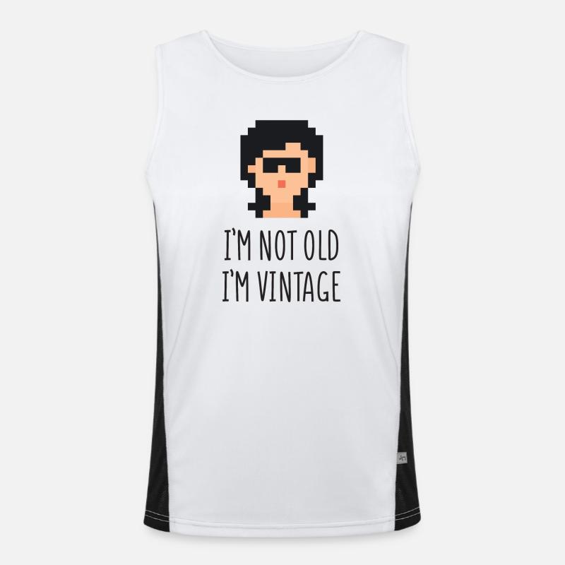 Ich bin nicht alt Ich bin Vintage Funktionelles Kontrast-Tank Top für Männer 