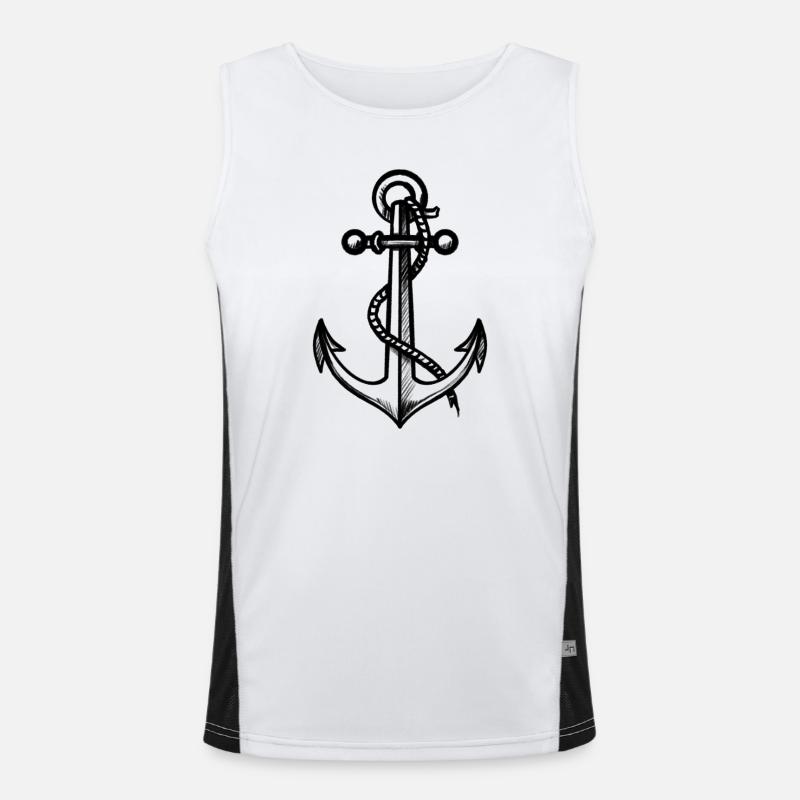 Anker mit Seil Funktionelles Kontrast-Tank Top für Männer 
