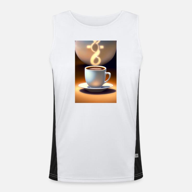 Kaffee, Kaffeebohnen Funktionelles Kontrast-Tank Top für Männer 