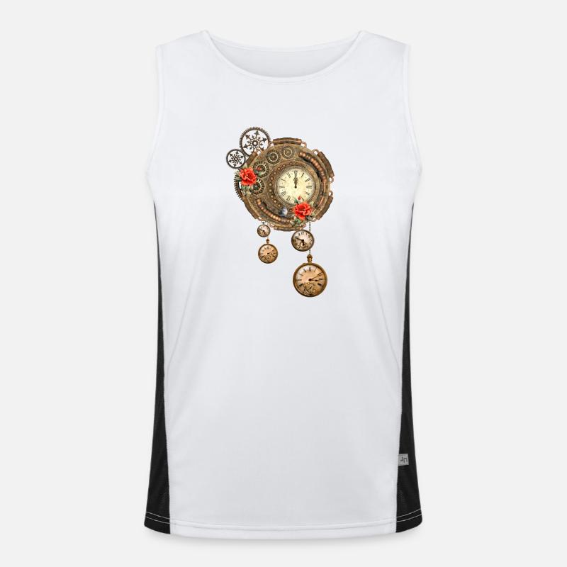 Wunderbare Steampunk-Uhr Funktionelles Kontrast-Tank Top für Männer 