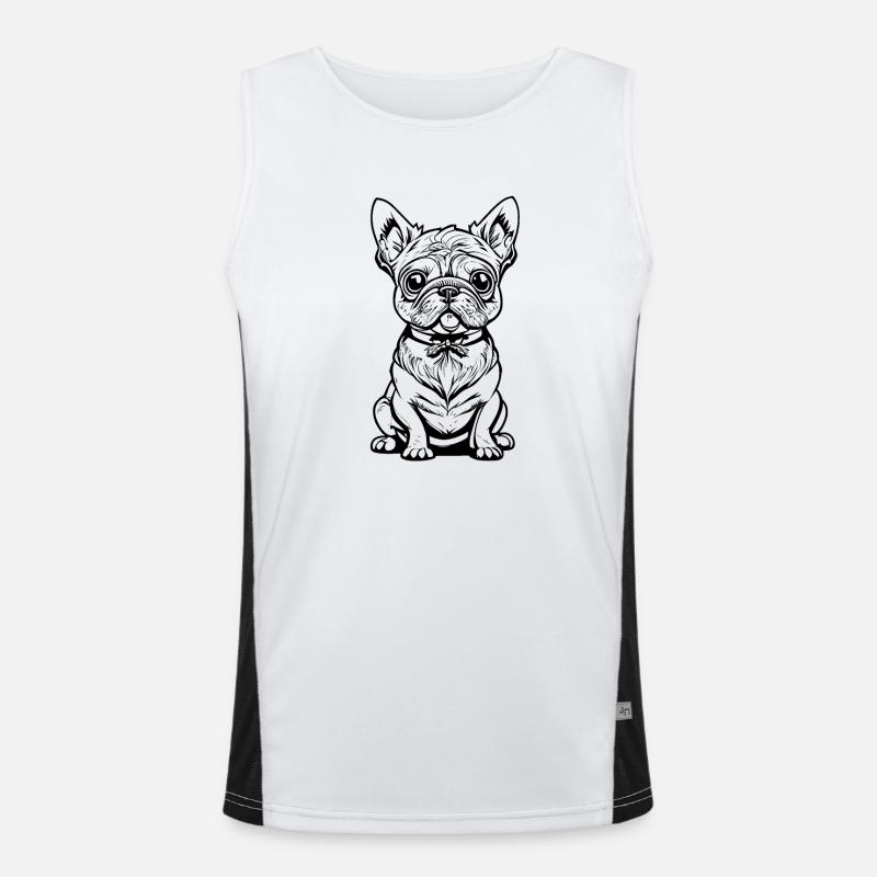 Süsser sitzender Hund Funktionelles Kontrast-Tank Top für Männer 