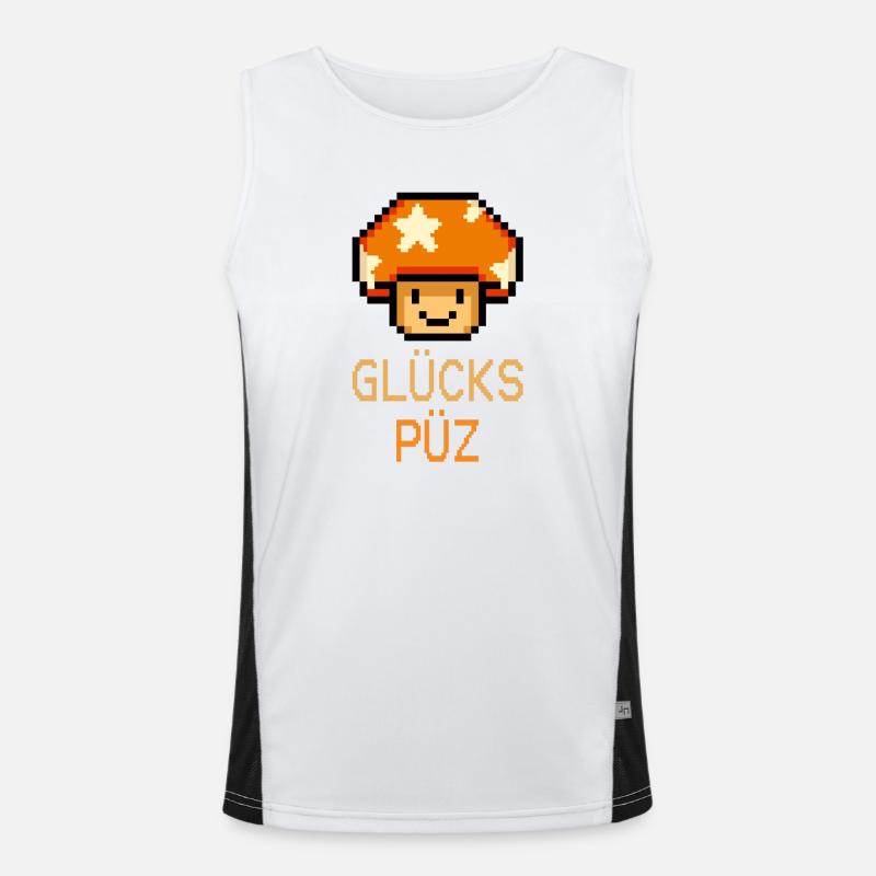 Glückspüz - Lucky Guy, Dialect, Pixel Men's Functional Contrast Tank Top 