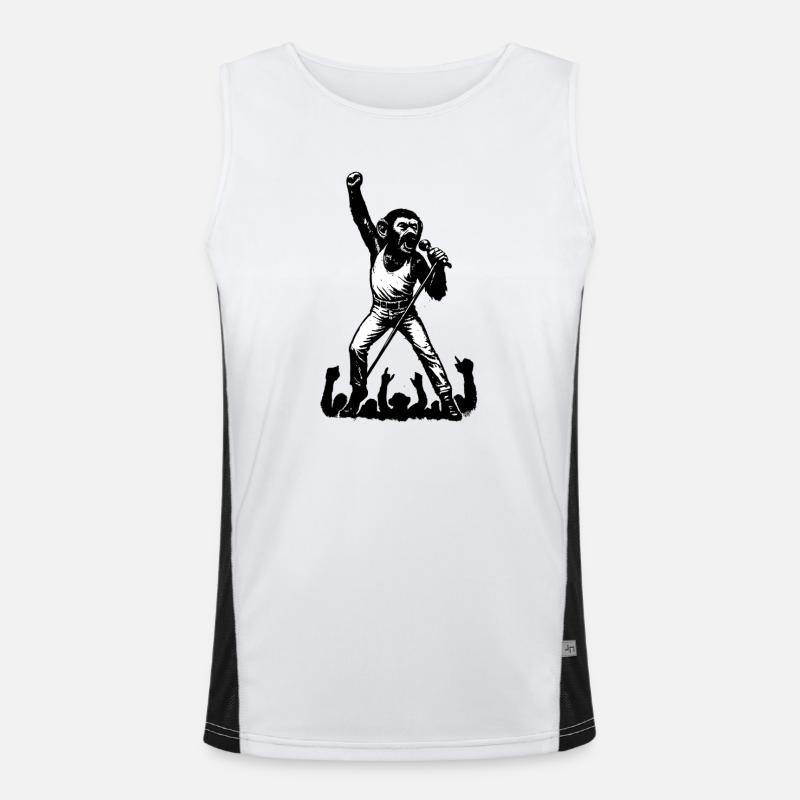 Dancing Monkey Singer | The Monkey Dance Banksy Men's Functional Contrast Tank Top 