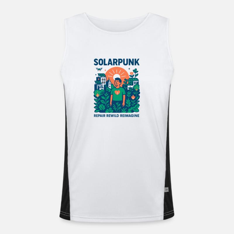 Solarpunk Manifest Funktionelles Kontrast-Tank Top für Männer 