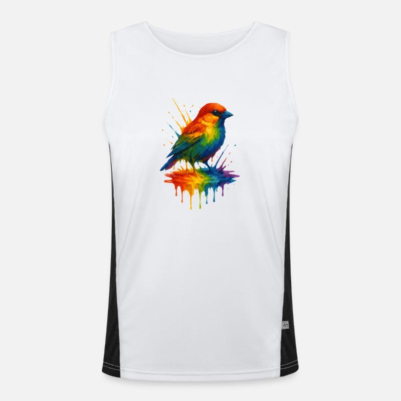 Ulmer Regenbogen SPATZ Funktionelles Kontrast-Tank Top für Männer 